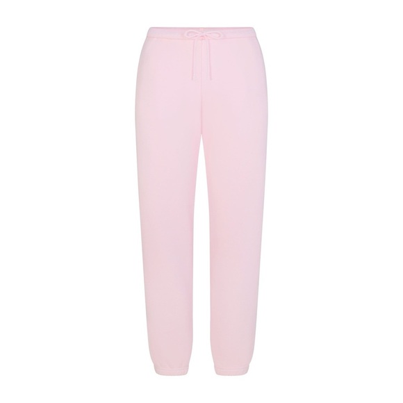 SKIMS Cotton Fleece Joggers - Cherry Blossom L Large NWT NEW - Picture 2 of 5